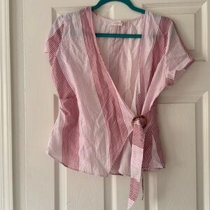 Harper Pink and White Striped Blouse